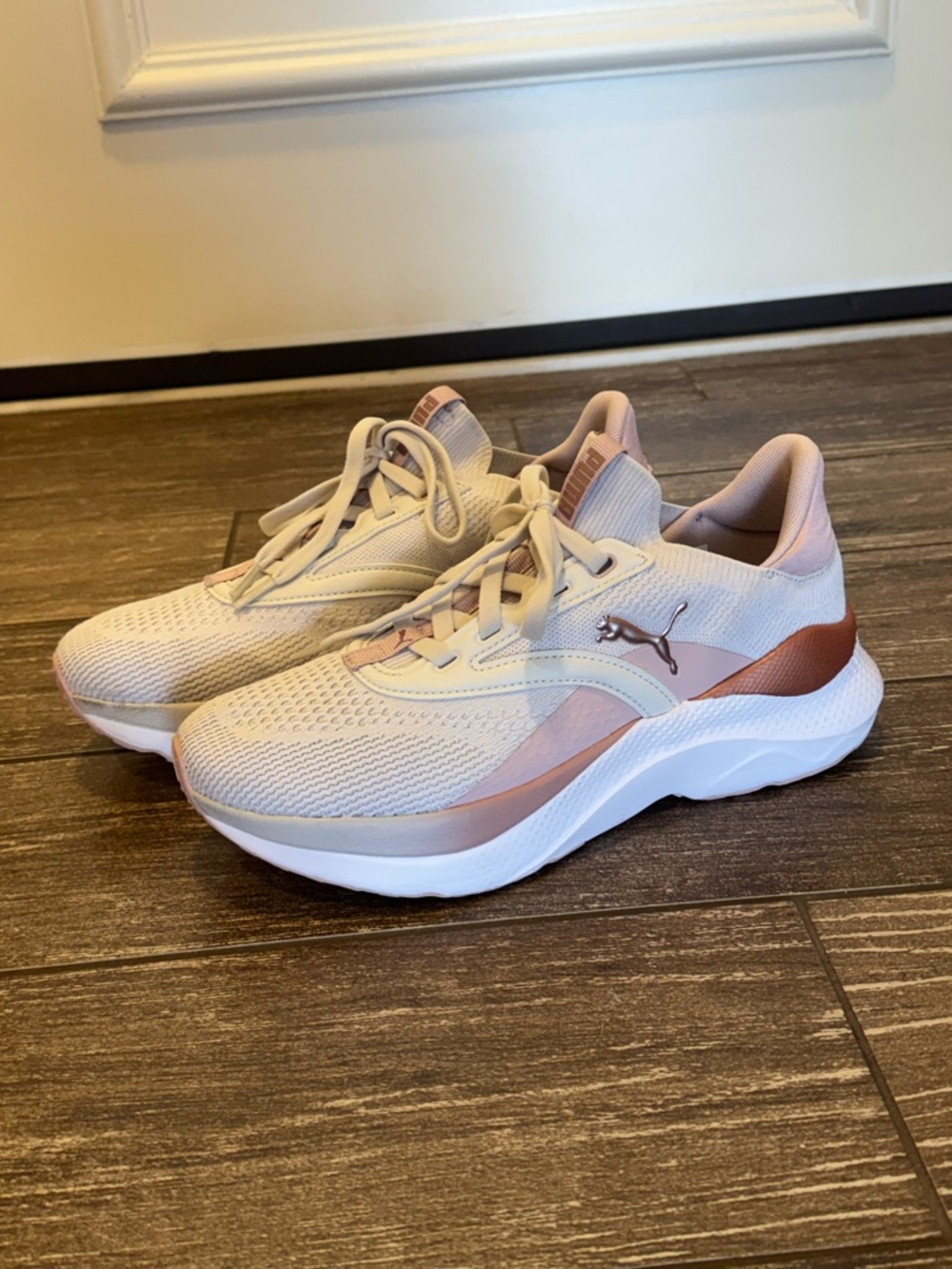Puma Women's Athletic Sneakers in Cream and Rose